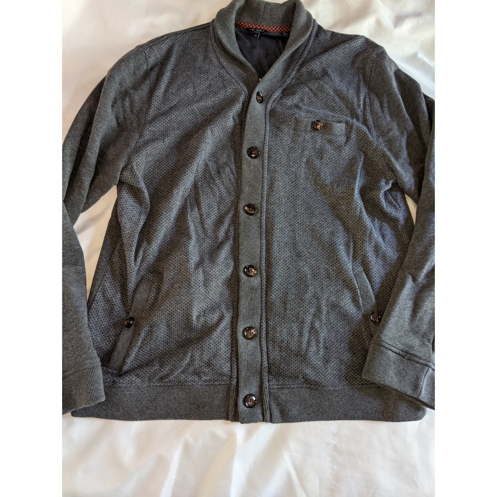 Ted Baker Men's‎ Farfell Cardigan Size 6 Shawl Neck Gray Jumper Men's  2XL